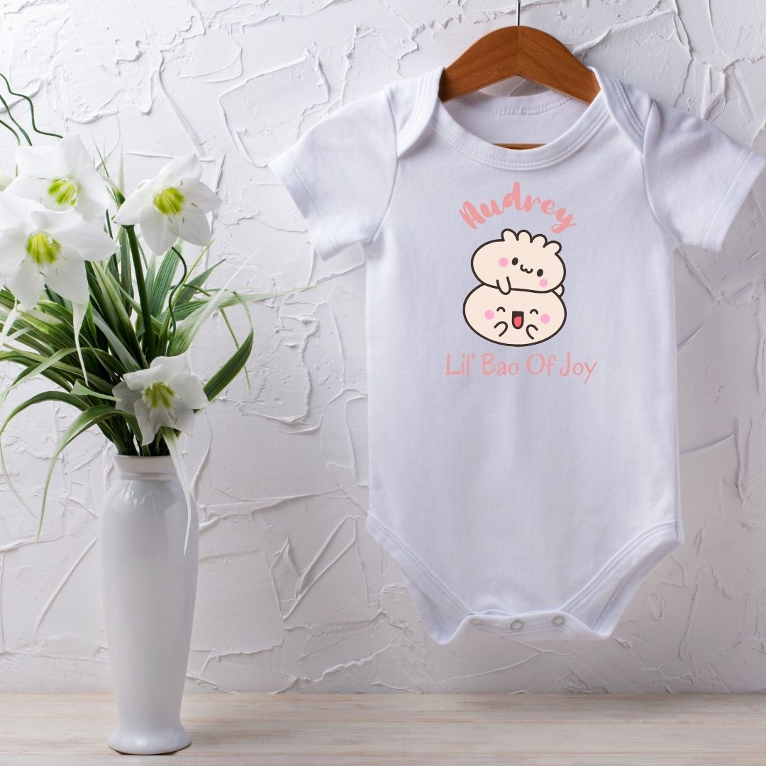 Baby Short Sleeve white romper (Xiao Long Bao)