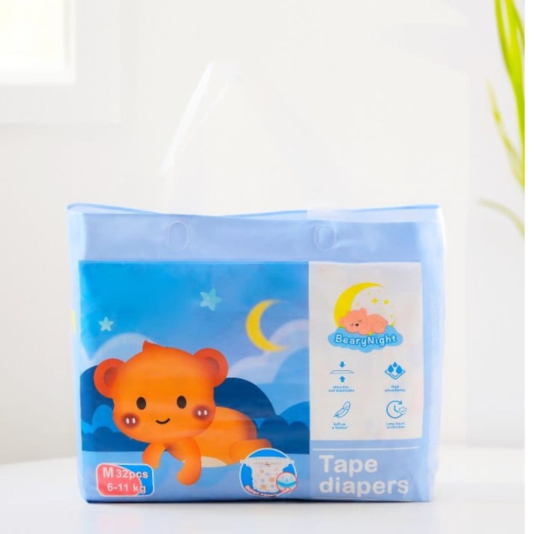 BearyNight Premium Diapers (Tape)
