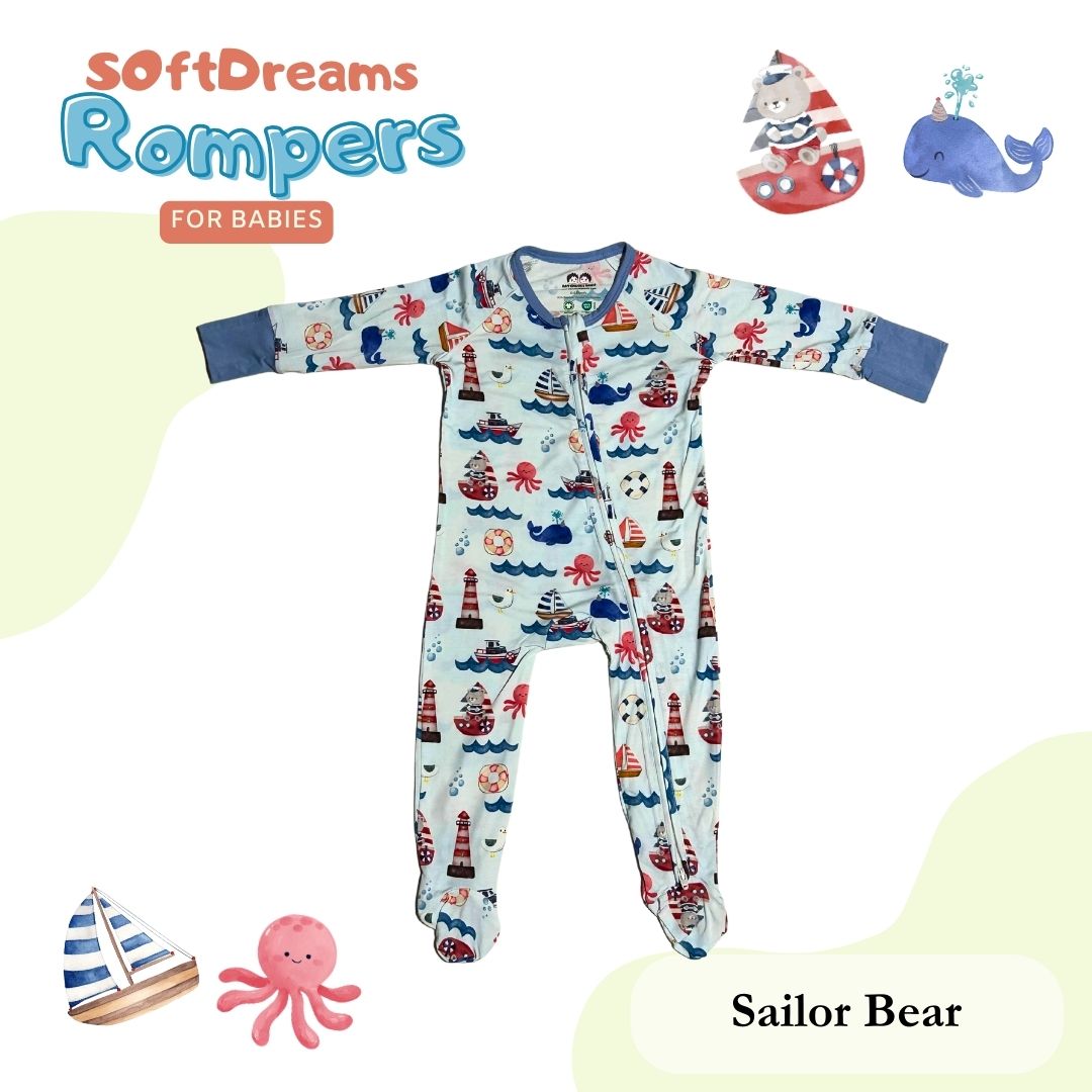 Sailor Bear Long Sleeve Romper (0-18 months)