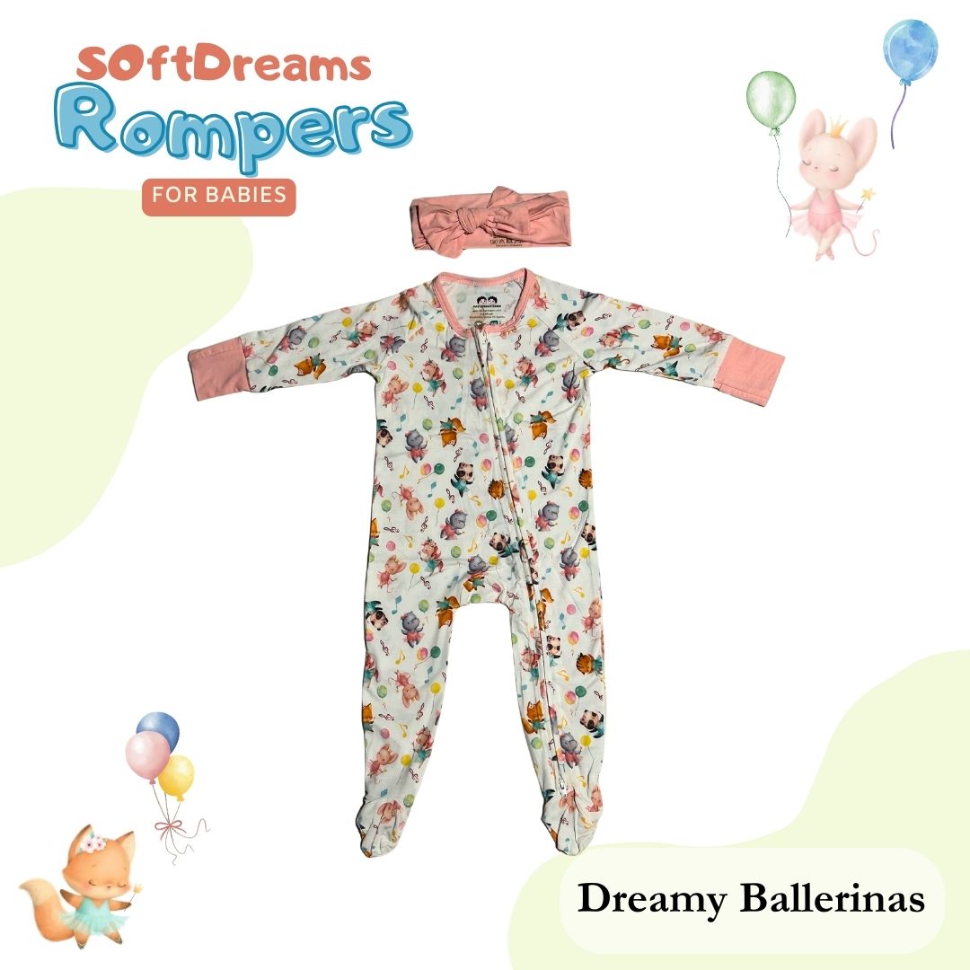 Dreamy Ballerinas Long Sleeve Romper (0-18 months)